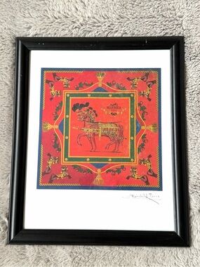 FAIRCHILD PARIS Hermès-Inspired Framed Red Horse Print
